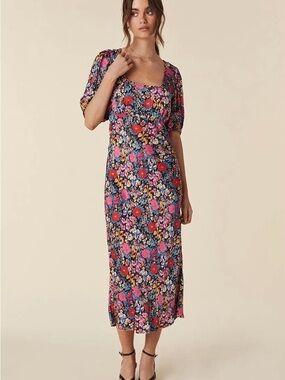 Spell & The Gypsy Collective Last Drinks Square-Neck Floral Midi Dress Size L